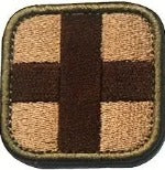 2"x2"  Tactical Ranger Green and Brown Embroidered Cross Patch