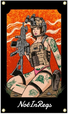 Not In Regs  Vest Gun Girl Flag